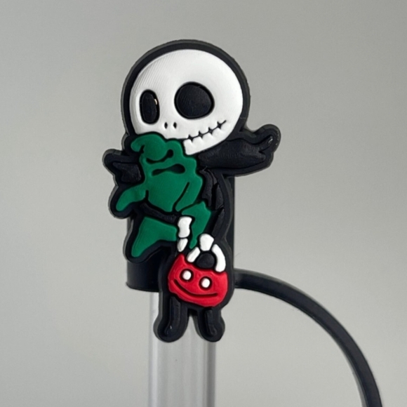 🛍️4 For $15🛍️Disney The Nightmare Before Christmas Jackskellington Straw Charm - Picture 1 of 7